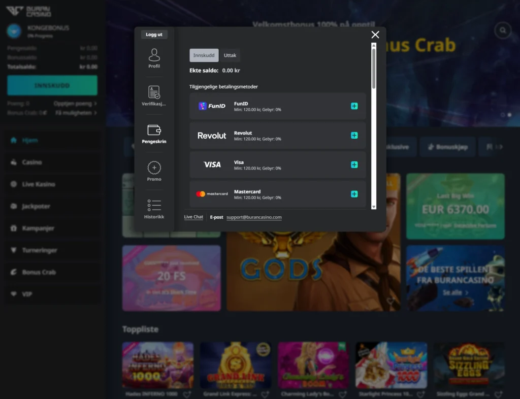 Buran Casino Innskudd