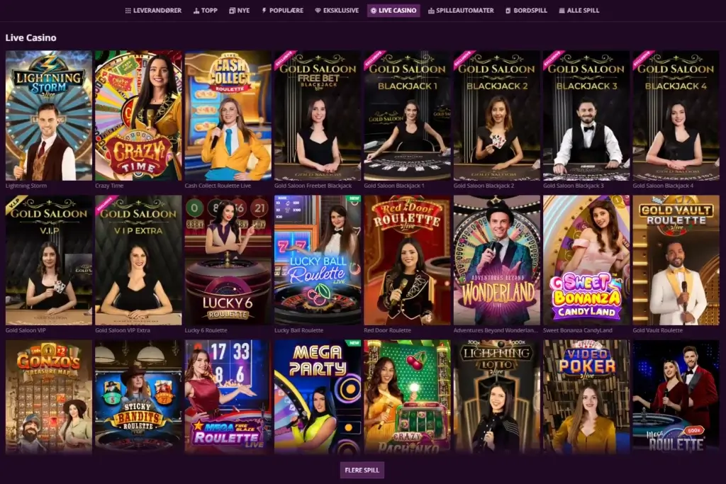 Live casino hos Malina