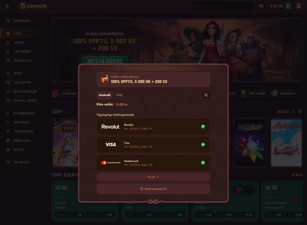 5gringos Casino Innskudd