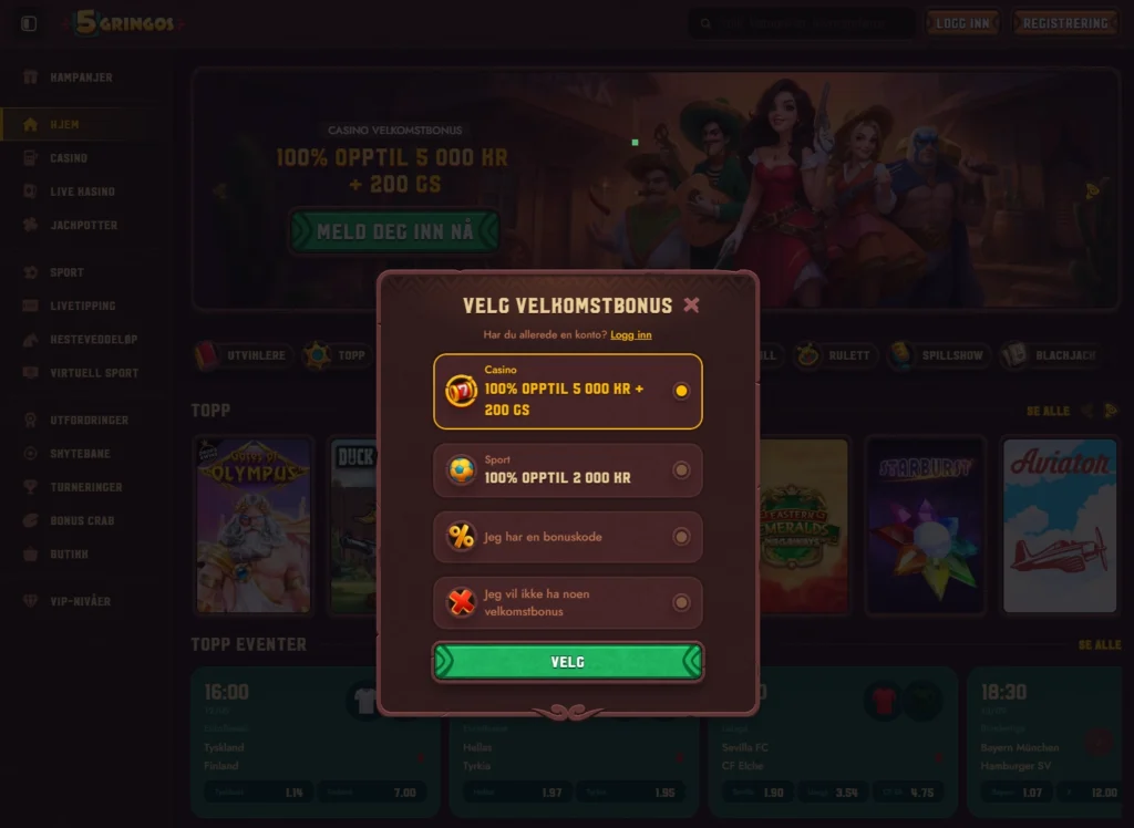 5gringos Casino Registrer Konto