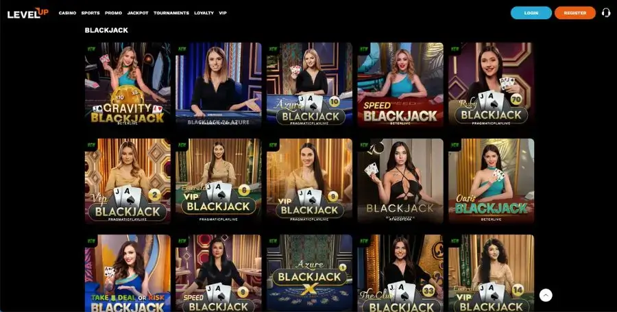 Blackjack spill hos LevelUp