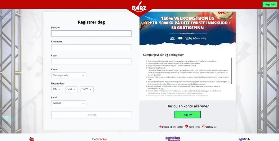 Registrering hos Barz