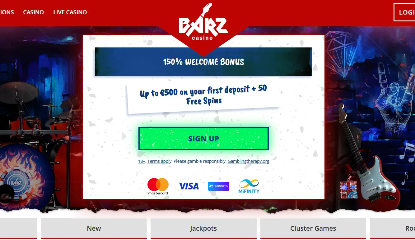 Barz sin startside på engelsk