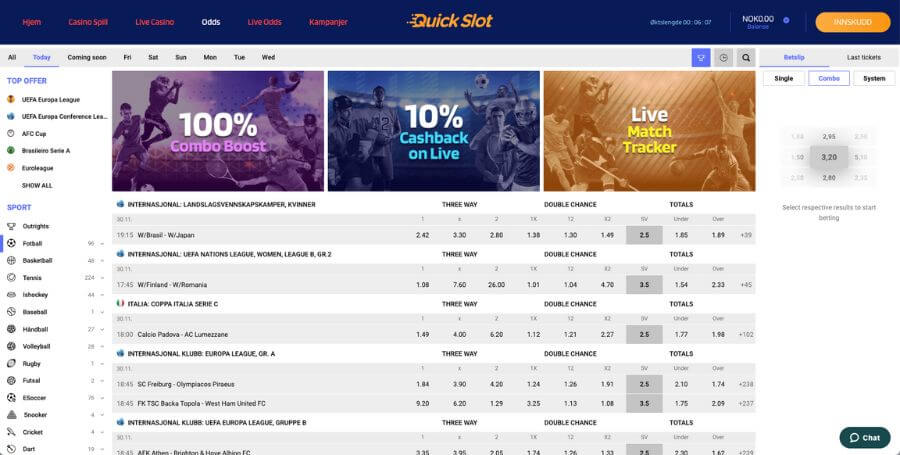 Tipp på sport i QuickSlot sportsbook