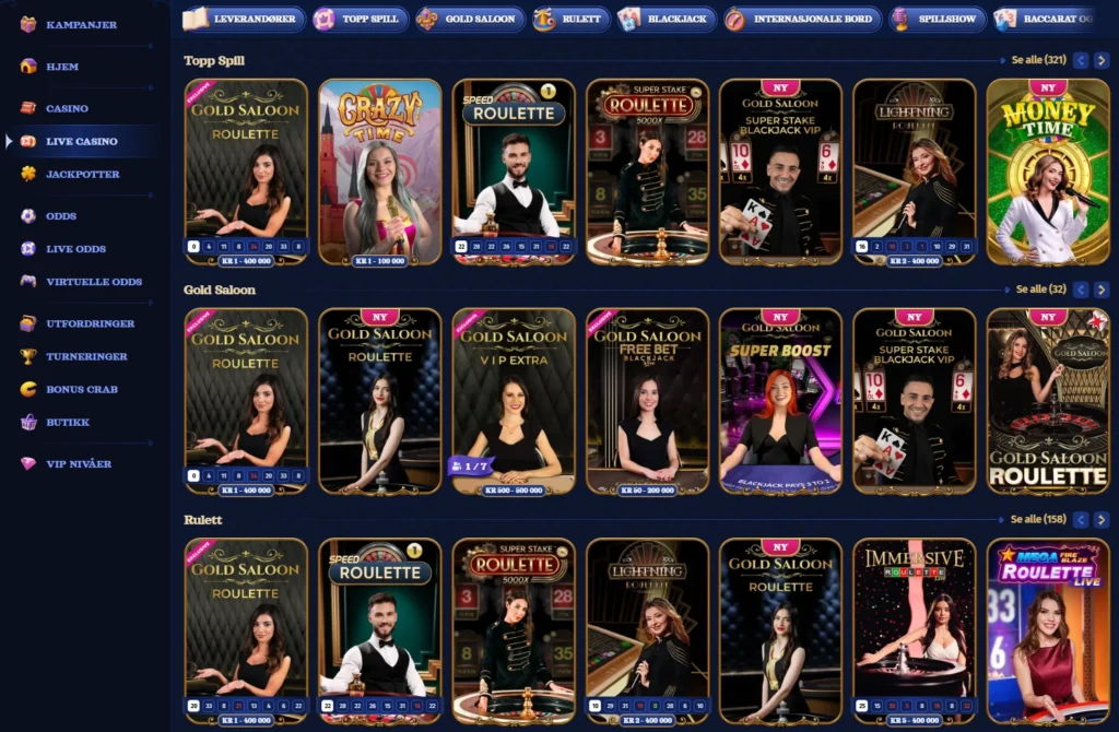 Live Casino hos Casombie