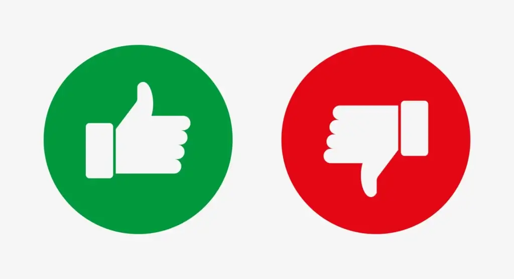 Like And Dislike Flat Icons Thumbs Up And Thumbs Down Symbol Free Vector