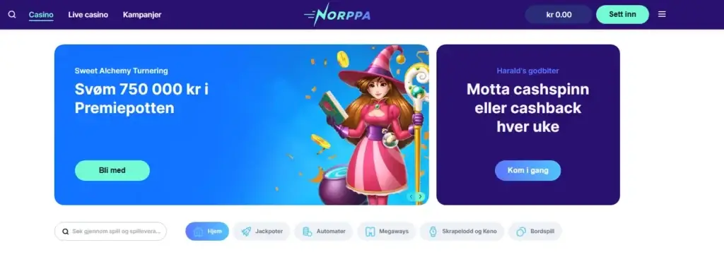 Ta ut penger på norppa casino