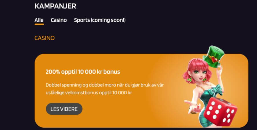 Din velkomstbonus hos Red Dice