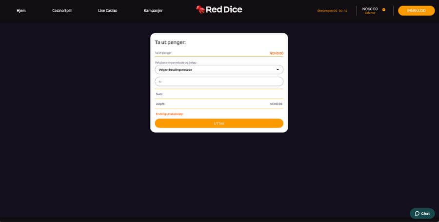 Gjennomfør uttak hos RedDice