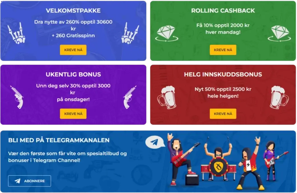 Andre bonuser hos Rolling Slots Casino