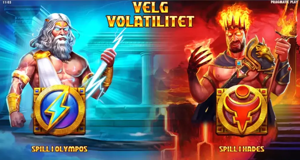 spilleautomaten zeus vs hades fra pragmatic play lar deg velge hvilken modus volatilitet du vil spille i.