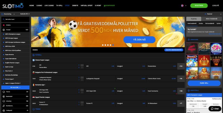 Tipp på sport hos Slotimo