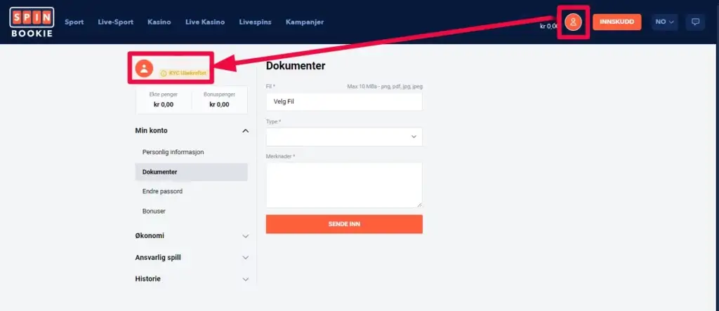Spinbookie Casino Kyc Verifisering