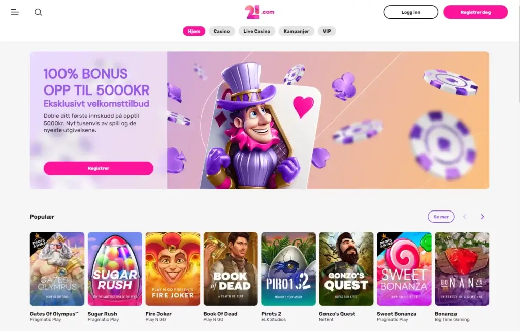 21.com forside