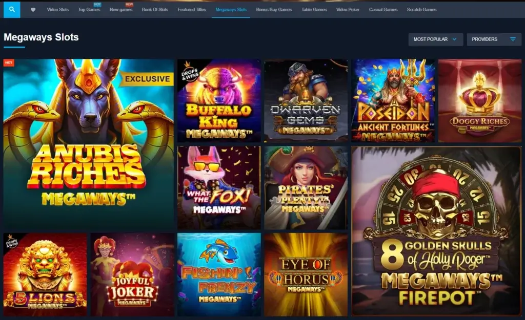Spilleautomater med Megaways hos BetGlobal