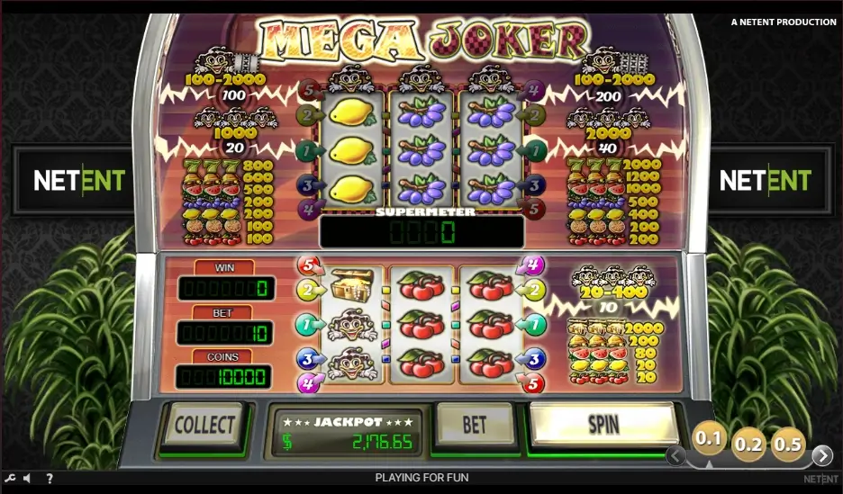 Spill Mega Joker Gratis, fra NetEnt