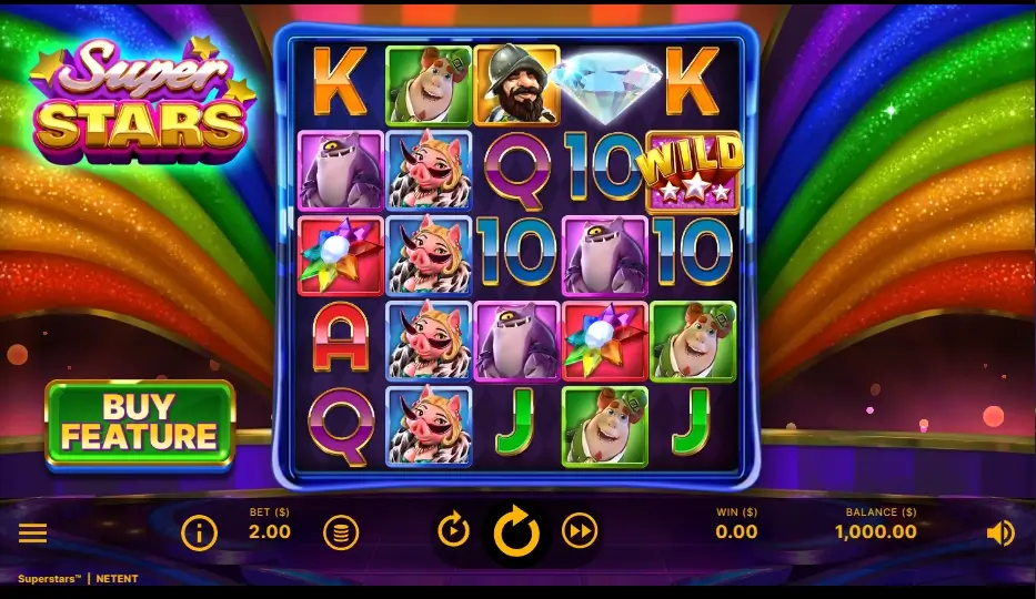 Spill Superstars Slot Gratis, fra NetEnt