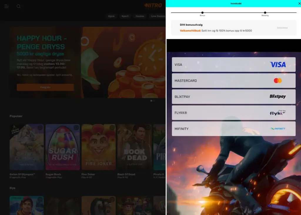 Nitro Casino Gjennomfor Innskudd