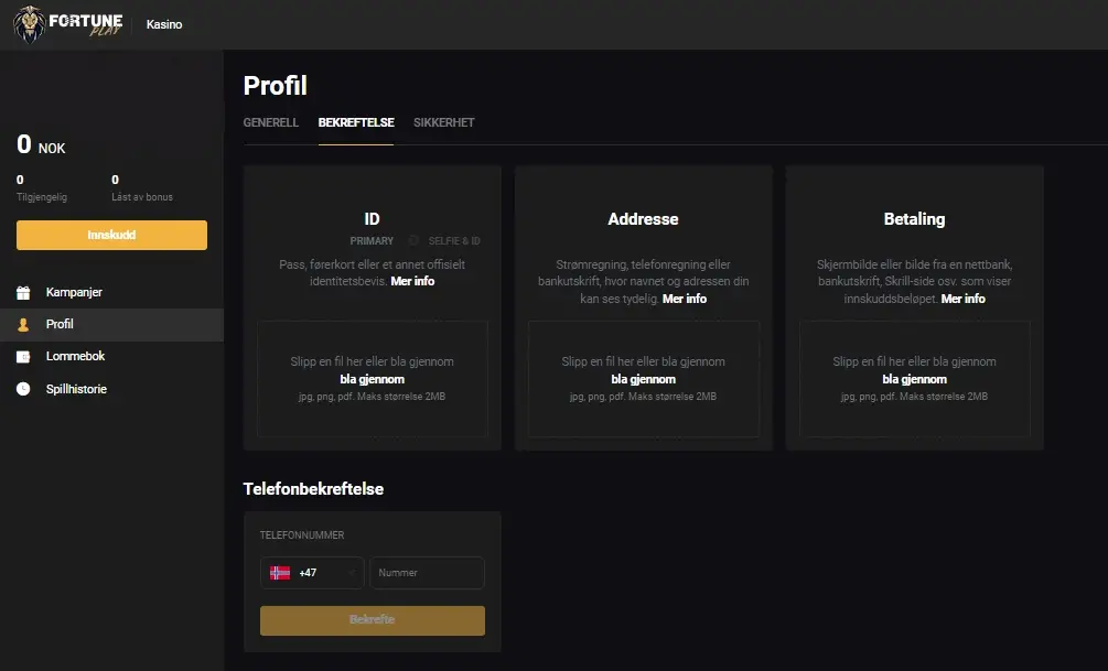 Fortune Play Kyc