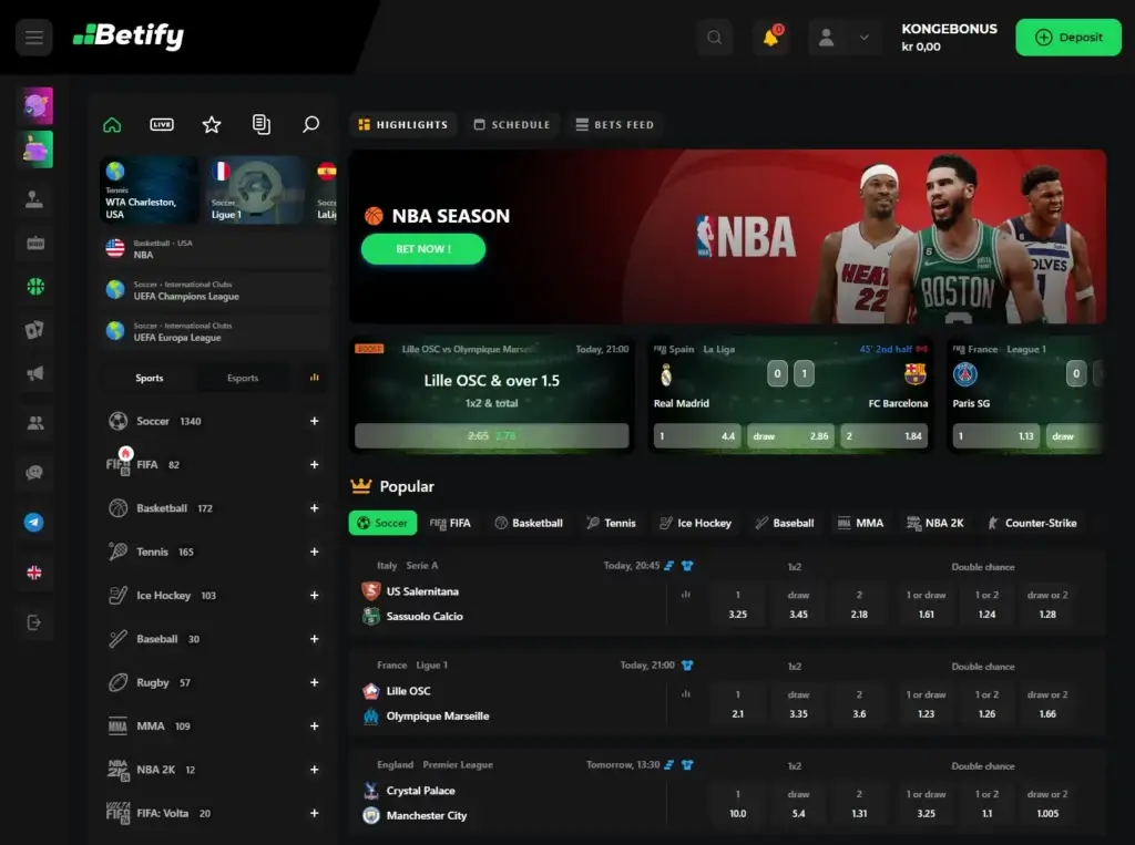 Betify Spillutvalg Sporsbetting
