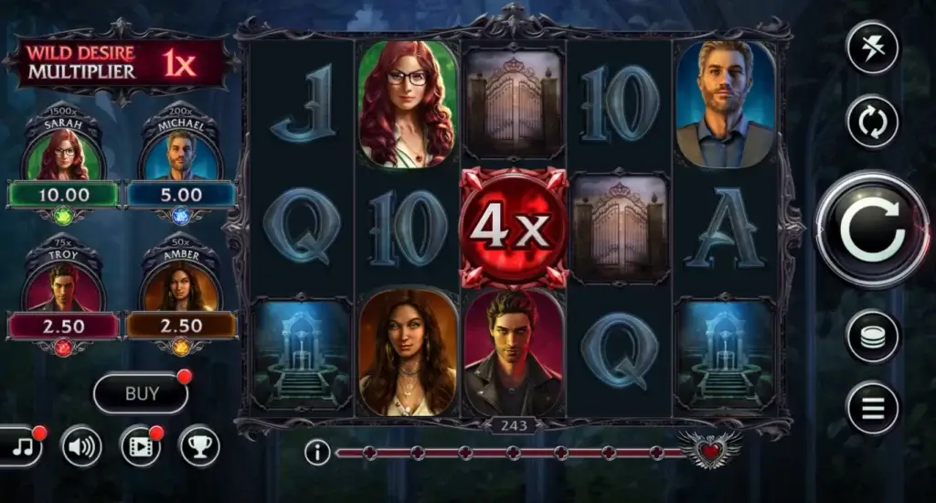 Immortal Romance 2 er spekket med funksjoner og ekstra features for å sikre en unik spillopplevelse.