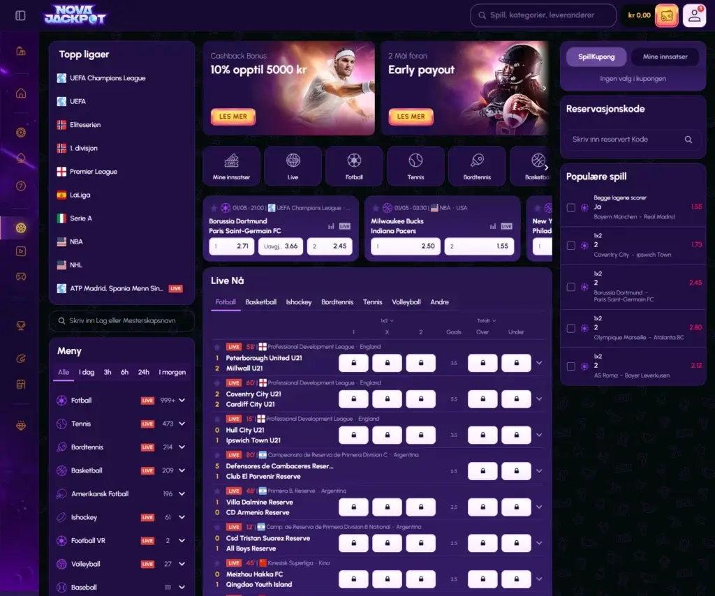 Novajackpot Casino Sportsbetting