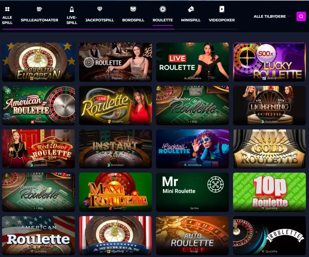 Slots Gallery Spillutvalg Roulette