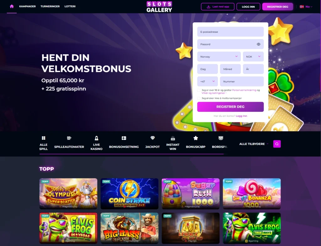 Besøk Slots Gallery sin forside