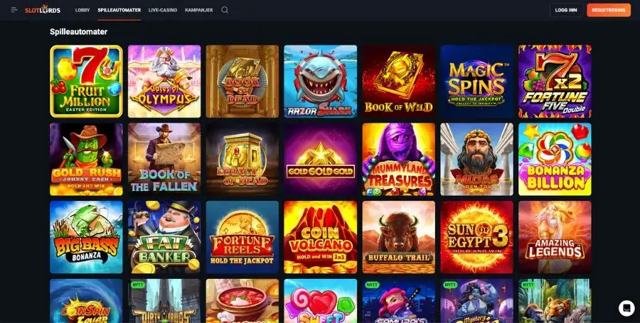 Spilleautomater du finner hos SlotLords