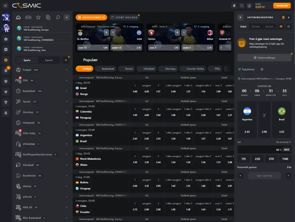 Cosmicslot Sportsbetting