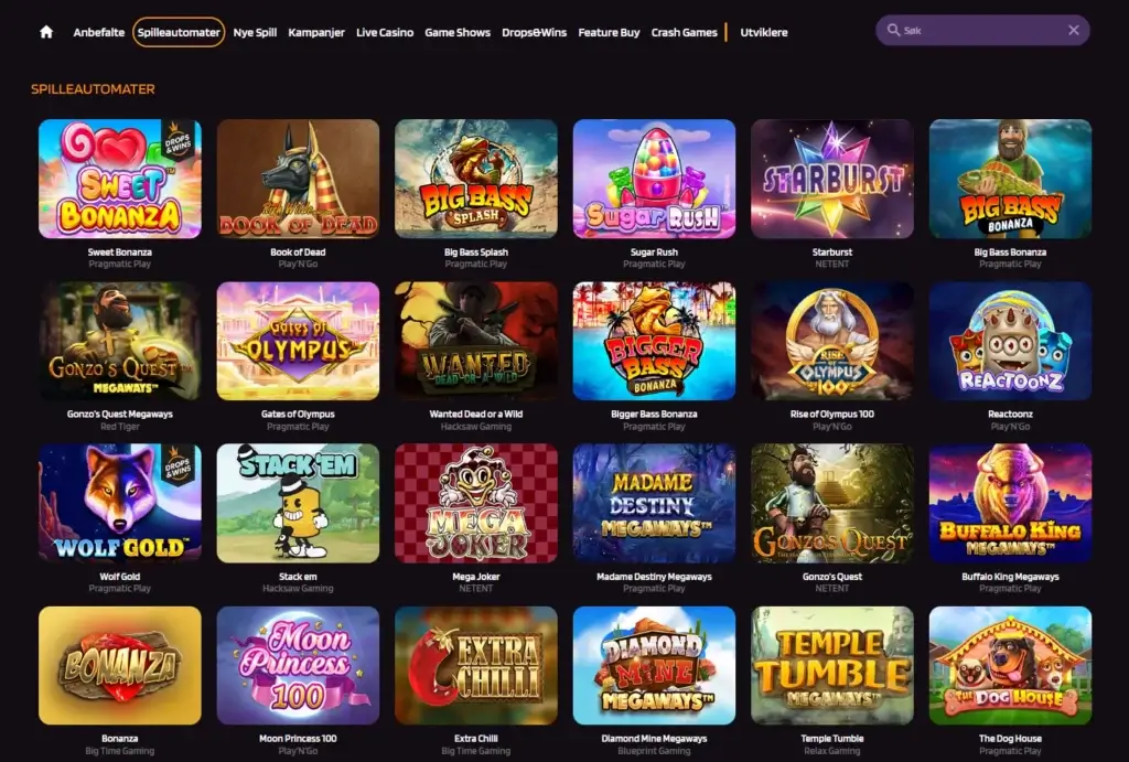 Punterz Casino Spillutvalg Slots