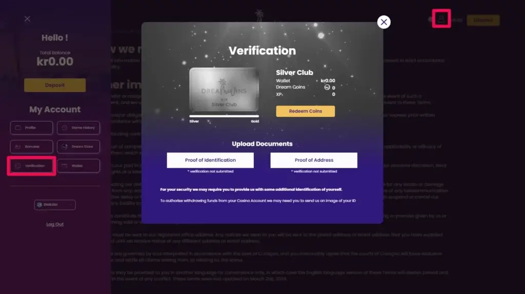 Dreamwins Casino Kyc Verifikasjon