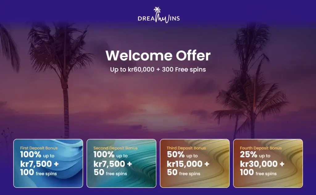 Aktivere bonusen din første velkomstbonus hos DreamWins casino med ditt innskudd.