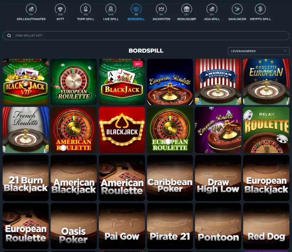 bordspill hos Loki Casino