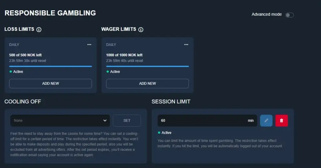 Bruk verktøyene for ansvarlig spill hos Loki Casino