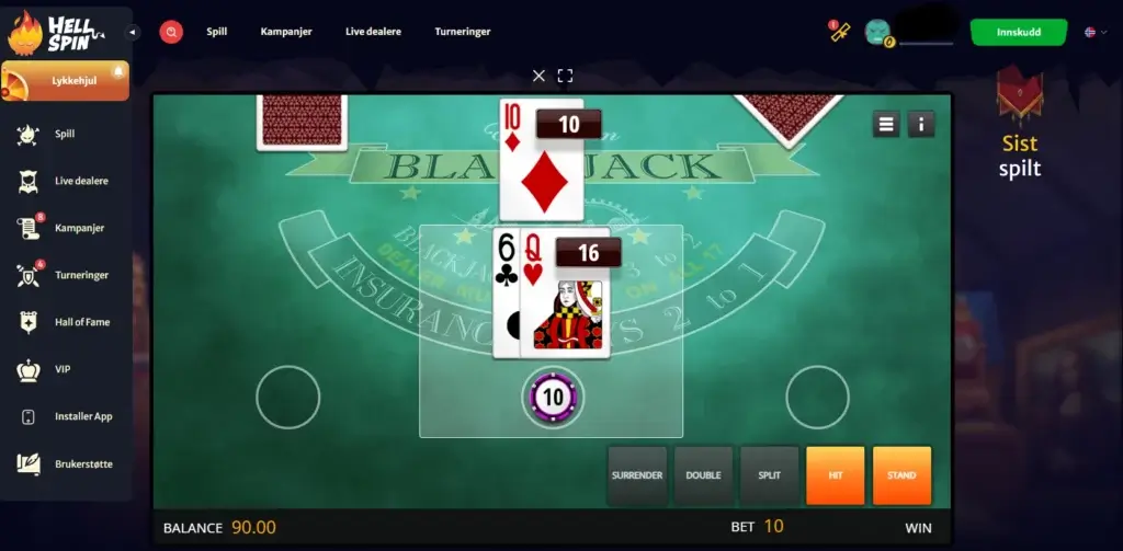 BLackjack europeisk blackjack