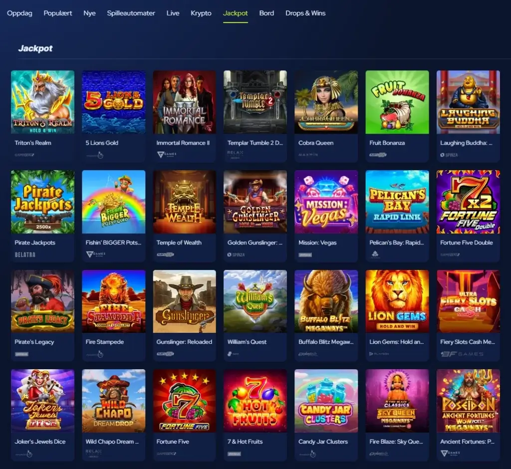 Jackpotspill hos BetBeast