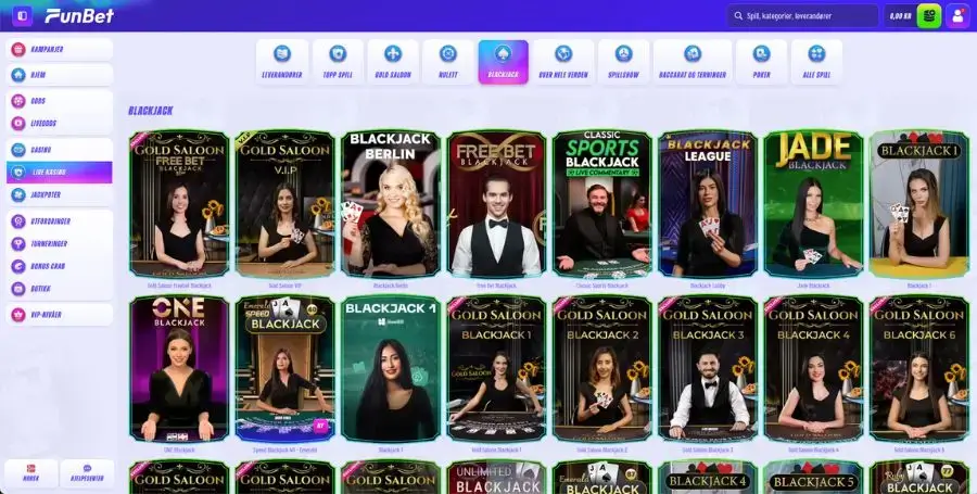Blackjack hos FunBet