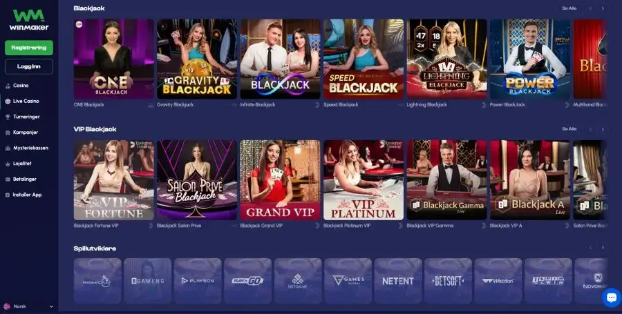 Blackjack hos Winmaker
