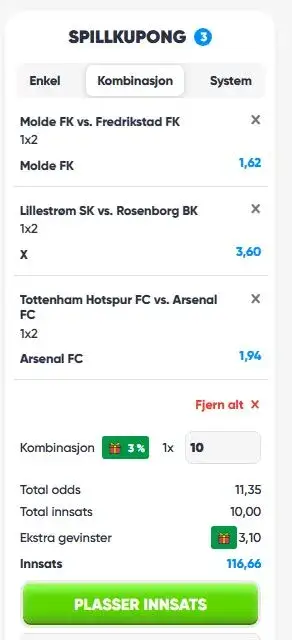 Eksempel spillkupong hvordan spille odds