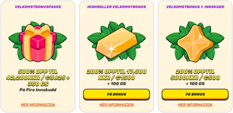 Gamblezen Casino Velkomstbonuser