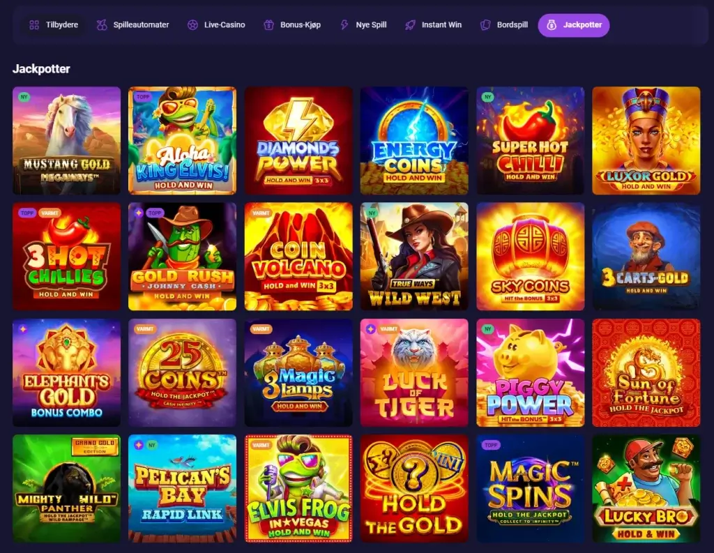 Jackpotspill hos Spirit
