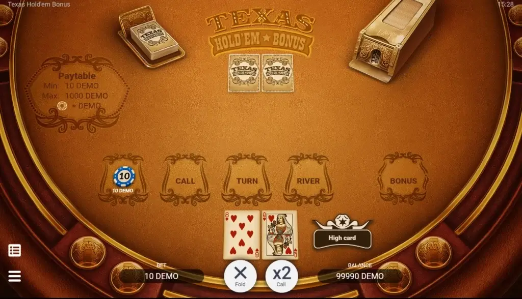 Rebellion Casino Texas Holdem Poker Forste Innsatsrunde Etter Deal
