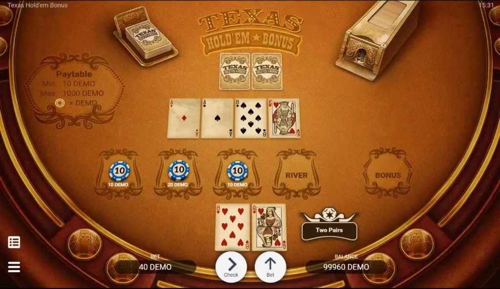 Rebellion Casino Texas Holdem Poker Turn