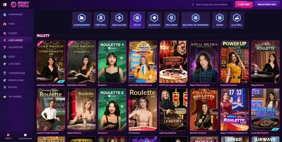 Roulette hos Robycasino