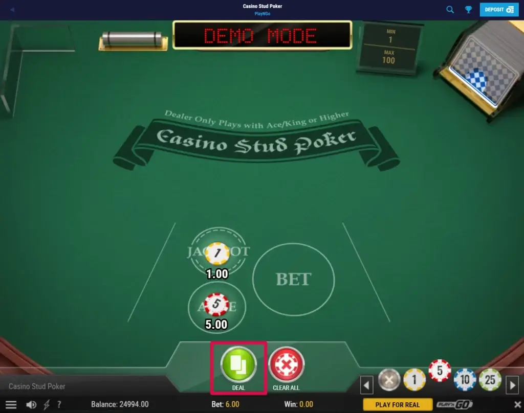 Stud Poker Fatfruit Casino Playngo Innsats