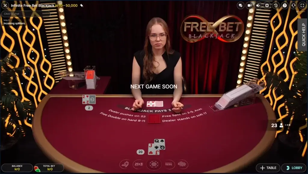 Free Bet Blackjack Live
