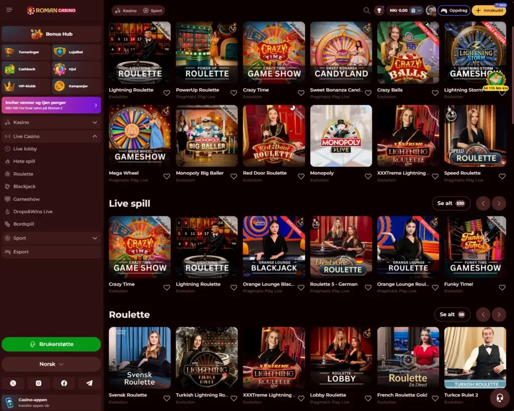 Romancasino Live Casino