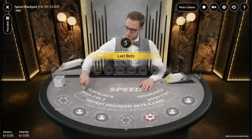 Speed Blackjack Live