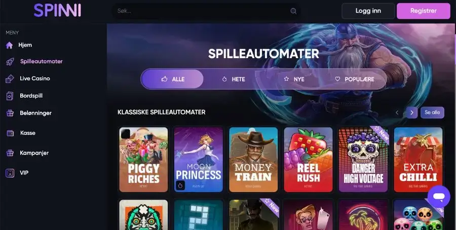 Spillutvalget i casinoet til Spinni